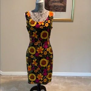 Floral multi colored sheath dress